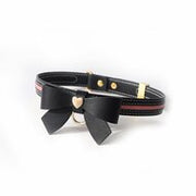 Sevanda - Love Heart Butterfly - Vegan Lederen Collar met Leiband - Zwart/ Roze