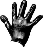 Oxballs - Finger Fuck Handschoen met Structuren - Zwart