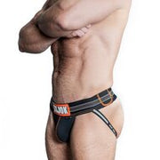 Oxjok Slingjock - Upthrust Slider Jockstrap - Ingebouwde Cockring - Met opbergvakje - Black Iron - Maat L