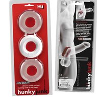 Hünkyjunk - Cockring - 3 stuks - Wit/Transparant