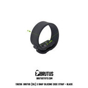 Brutus - Cockring - Siliconen Cock Strap - Zwart - 3 Snap Silicone Cock Strap