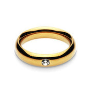 Black Label - Gouden Donut Cockring met Strass Versiering - RVS - Goud - Diameter 55 mm