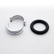 Black Label - Fusion Ring - Cockring van Metaal met Siliconen - Small - Ø 35 x 7 x 15 mm