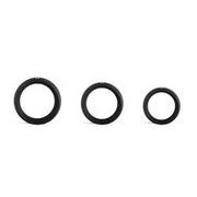 Black Label - Donut Cockring met Sierkristal - Mat Zwart - Diameter 52.5 mm