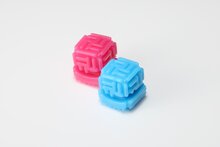 Tenga - Bobble Vacuum Cup Masturbator - Crazy Cubes - Transparant/Roze/Blauw