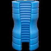 OptiMALE - Truskyn Siliconen Masturbator met Ribbels - Blauw