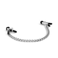 Brutus - Verstelbare Tepelklemmen met Ketting - Zilver - BITE Heavy Nipple Clamps Silver