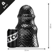 Stretch'r - Scaly - XXL Buttplug - Zwart Metallic - Maat XL