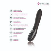 Mystim - Electrosex - Electric Eric - E-stim Vibrator - Zwart