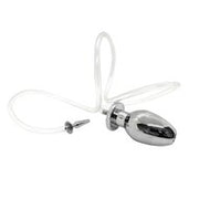 Black Label - Fire Hose - Holle Penisplug met Slang en Holle Buttplug - RVS - Zilver