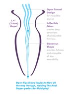 Pipedream - Anal Fantasy Elite Mega Anal Glass Gaper - Holle Glazen Buttplug - Transparant