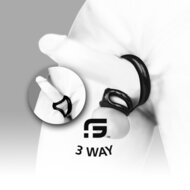 Sport Fucker - 3 Way - Cockring, Ballstretcher en Ass Lock - Zwart