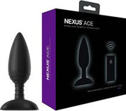 Nexus - Ace - Vibrerende Buttplug - Siliconen - Zwart - Maat S