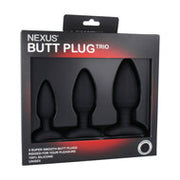 Nexus - Trio - Set 3 Kleinere Buttpluggen - Siliconen - Zwart