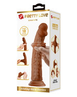 Pretty Love - Sharife - Sliding Skin Realistische Dildo - 25.4 cm - Bruin
