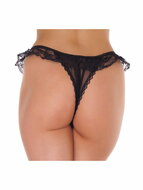 Amorable - Burlesque Tanga Met Open Kruis - Zwart - One Size
