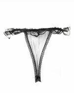 Amorable - Burlesque Tanga Met Open Kruis - Zwart - One Size