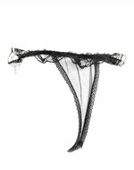 Amorable - Burlesque Tanga Met Open Kruis - Zwart - One Size