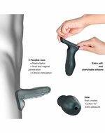 ManWan - Ryzer - Penis Extender en Zachte Masturbatie Sleeve - Dennengrijs