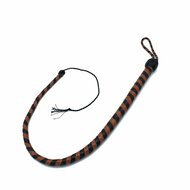 Kiotos - Lederen Single Tail Zweep - Zwart/Bruin  - 90 cm