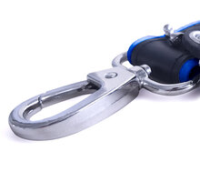 Brutus - Korte Lederen Bondage Leash - Zwart/Blauw