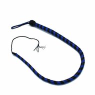 Kiotos - Lederen Single Tail Zweep - Blauw/Zwart - 90 cm