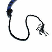 Kiotos - Lederen Single Tail Zweep - Blauw/Zwart - 90 cm