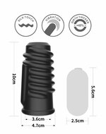 LoveToy - Spiral Knights Ring - Vibrerende Penis Sleeve - diameter 3.7 cm - Zwart