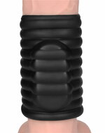LoveToy - Wave Knights Ring - Vibrerende Penis Sleeve - diameter 3.7 cm - Zwart