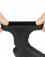 LoveToy - Drip Knights Ring - Vibrerende Penis en Scrotum Sleeve - diameter 2.8 cm - Zwart