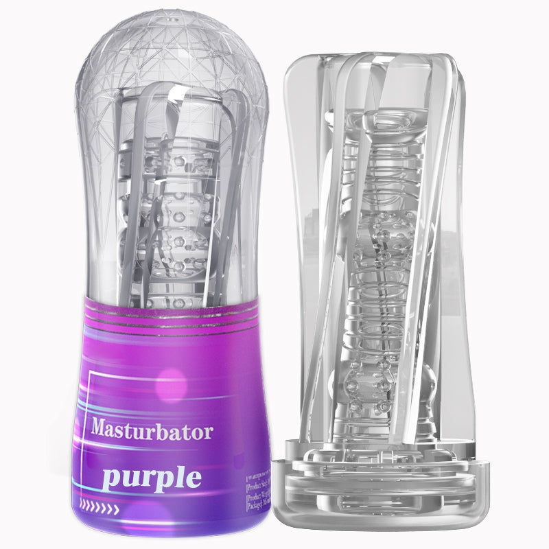 Cup Masturbator - Paars/Transparant-Erotiekvoordeel.nl
