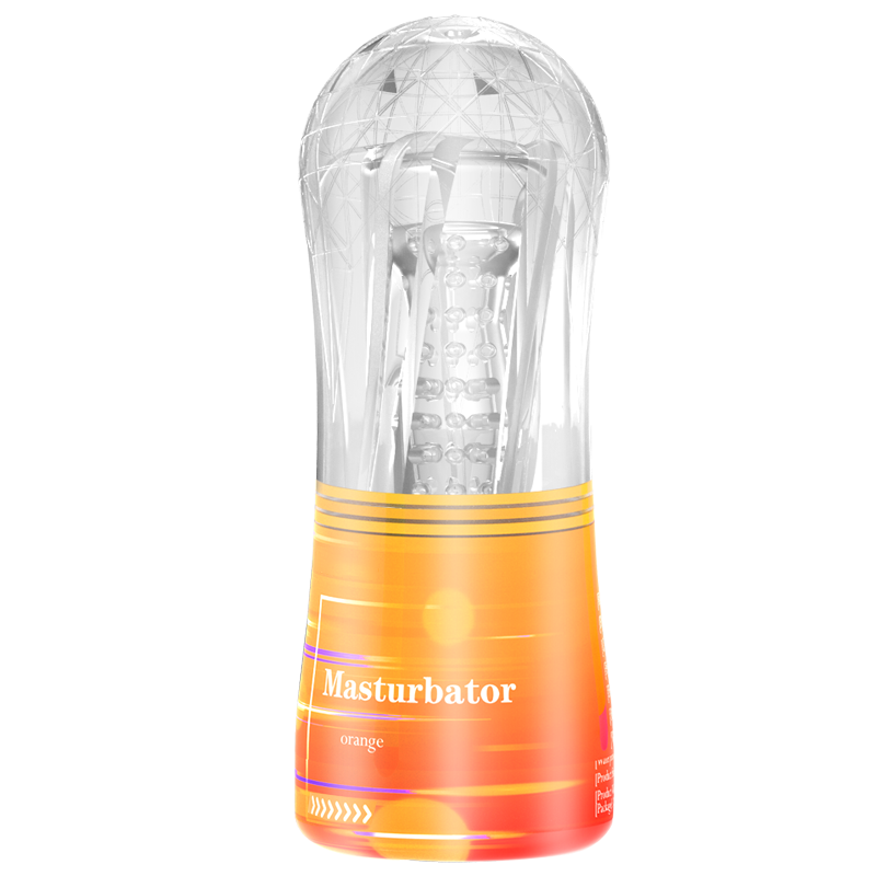 Cup Masturbator - Oranje/Transparant-Erotiekvoordeel.nl
