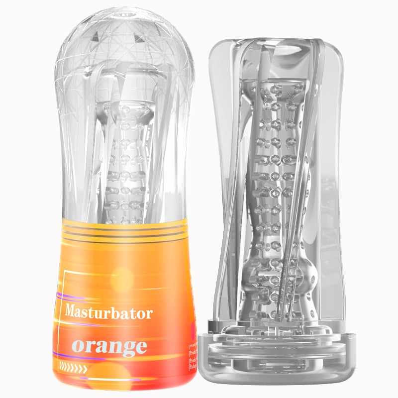 Cup Masturbator - Oranje/Transparant-Erotiekvoordeel.nl