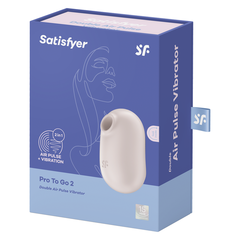 Satisfyer - Pro to Go 2 - Mini Luchtdruk Vibrator - Beige-Erotiekvoordeel.nl