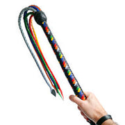 Black Label - Veelkleurige Gevlochten Lederen Flogger