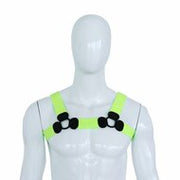 Kiotos - Elastisch Borstharnas - Tuigje - Riemenbody - Neon - Maat S/M