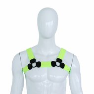 Kiotos - Elastisch Borstharnas - Tuigje - Riemenbody - Neon - Maat S/M