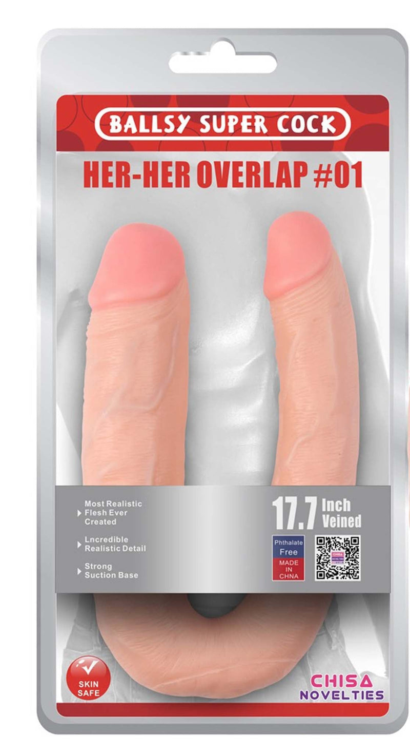 Chisa - Dubbele Dildo - Her-Her Overlap # 01 - Lichte Huidskleur-Erotiekvoordeel.nl
