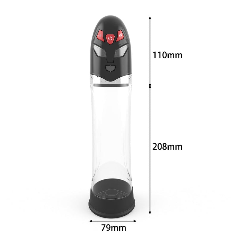 Essentials - Ultraman Auto Hydro Pump - 31 cm - Transparant/Zwart-Erotiekvoordeel.nl