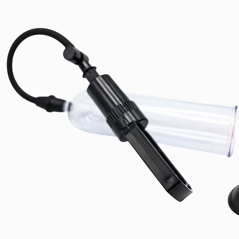 Essentials – Penis Pump met Sleeves – 21 cm – Transparant/Zwart-Erotiekvoordeel.nl