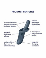 Satisfyer - Heat Flex 4 - Verwarmende Rabbit Vibrator - Grijs
