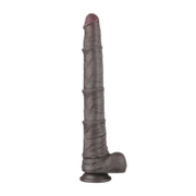 LoveToy - Nature Cock - Dubbellaags Buigbare Dildo met Aders - 40 cm - Bruin