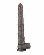 LoveToy - Nature Cock - Dubbellaags Buigbare Dildo met Aders - 40 cm - Bruin