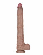 LoveToy - Nature Cock - Dubbellaags Buigbare Dildo met Aders - 40 cm