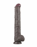 LoveToy - Nature Cock - Dubbellaags Buigbare XXL Dildo - 37.5 cm - Bruin