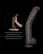 LoveToy - Nature Cock - Dubbellaags Buigbare XXL Dildo - 37.5 cm - Bruin