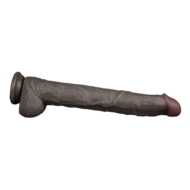 LoveToy - Nature Cock - Dubbellaags Buigbare XXL Dildo - 37.5 cm - Bruin