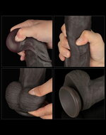 LoveToy - Nature Cock - Dubbellaags Buigbare XXL Dildo - 37.5 cm - Bruin