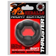 Oxballs - Thruster Cockring - Night Edition - Siliconen/TPR - Zwart