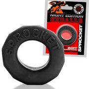 Oxballs - Sprocket Cockring - Night Edition - Siliconen/TPR - Zwart